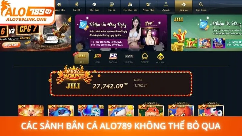 Các sảnh bắn cá Alo789 không thể bỏ qua