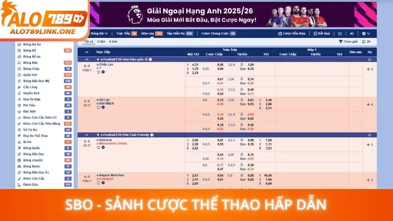 SBO - Sảnh cược thể thao hấp dẫn